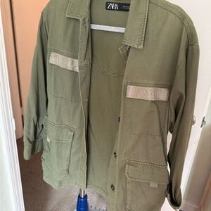 Zara Women's Olive Green Military Jacket